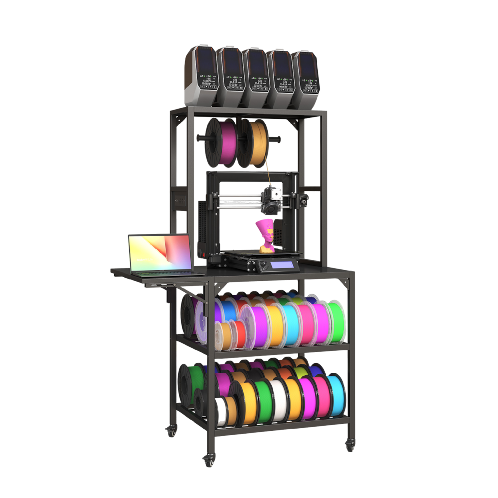 Heavy Duty 3D Printer Table Stand with Filament Storage Rack_4Dock